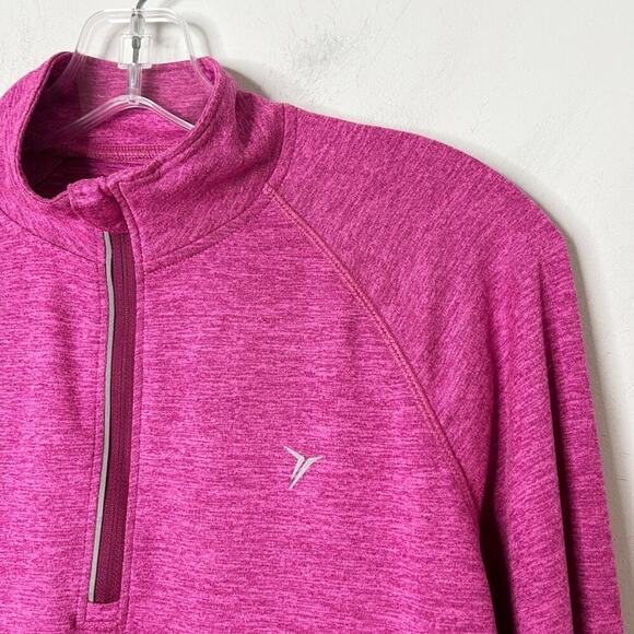 Old Navy Active Women's Go Dry 1/4 Zip Top S Space Dye Pink Long Sleeve Athletic - Picture 2 of 5